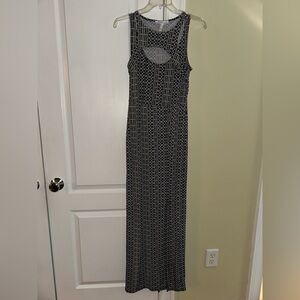 BCBGeneration Black and White Geometric Maxi Dress